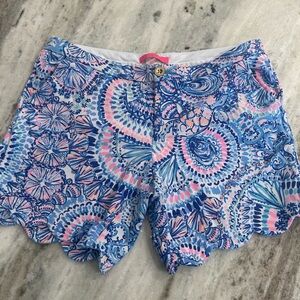 Lilly Pulitzer Blue and Pink High Waist Shorts